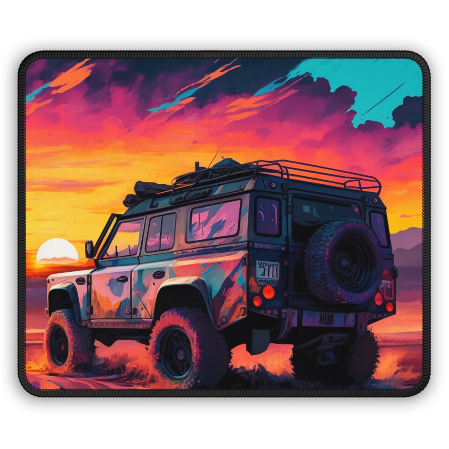 Sunset Overland Adventure Mouse Pad - Cozy Nature Desk Decor with Freedom on the Road