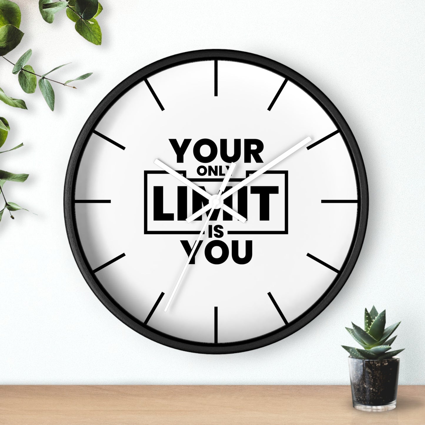 Your Only Limit Is You Wall Clock - Motivational Quote Clock, Minimal Modern Home Decor