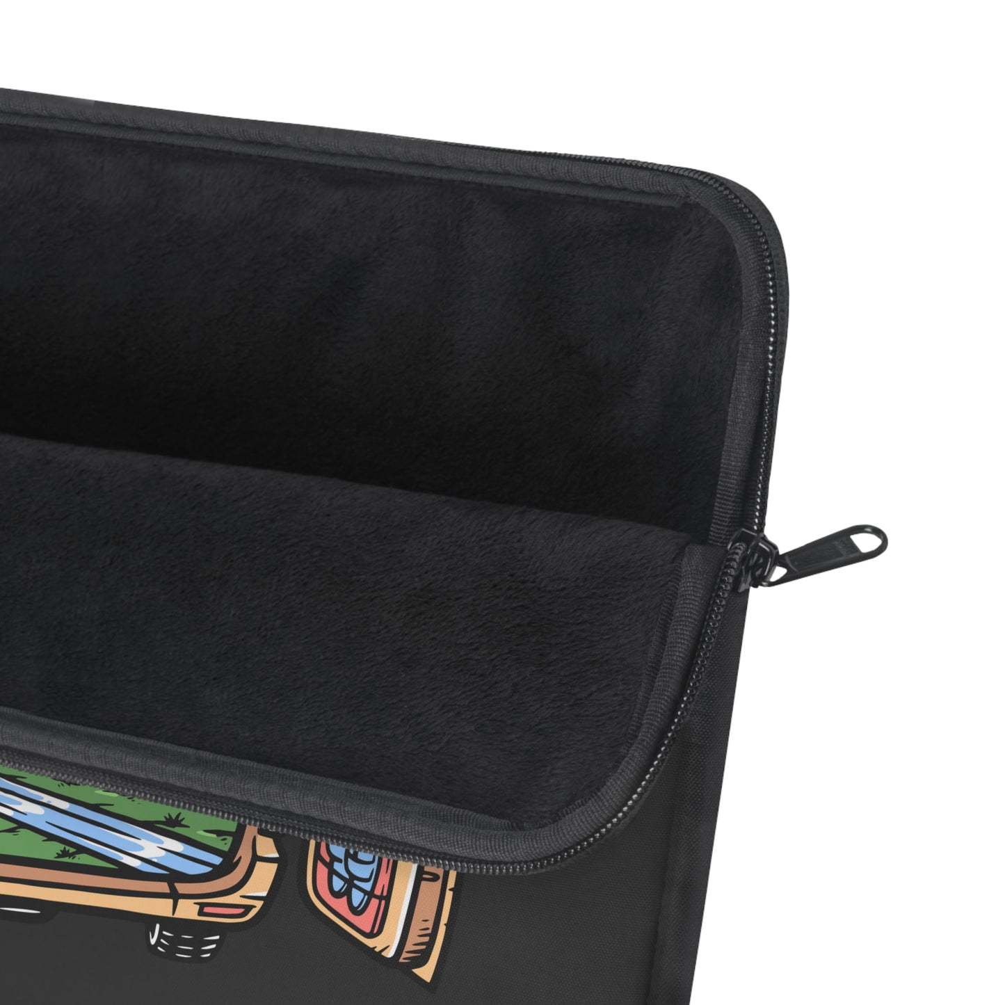Van Life Laptop Sleeve - Camper Van Open Doors Mountain Design Protective Case for Digital Nomads & Road Trip Lovers