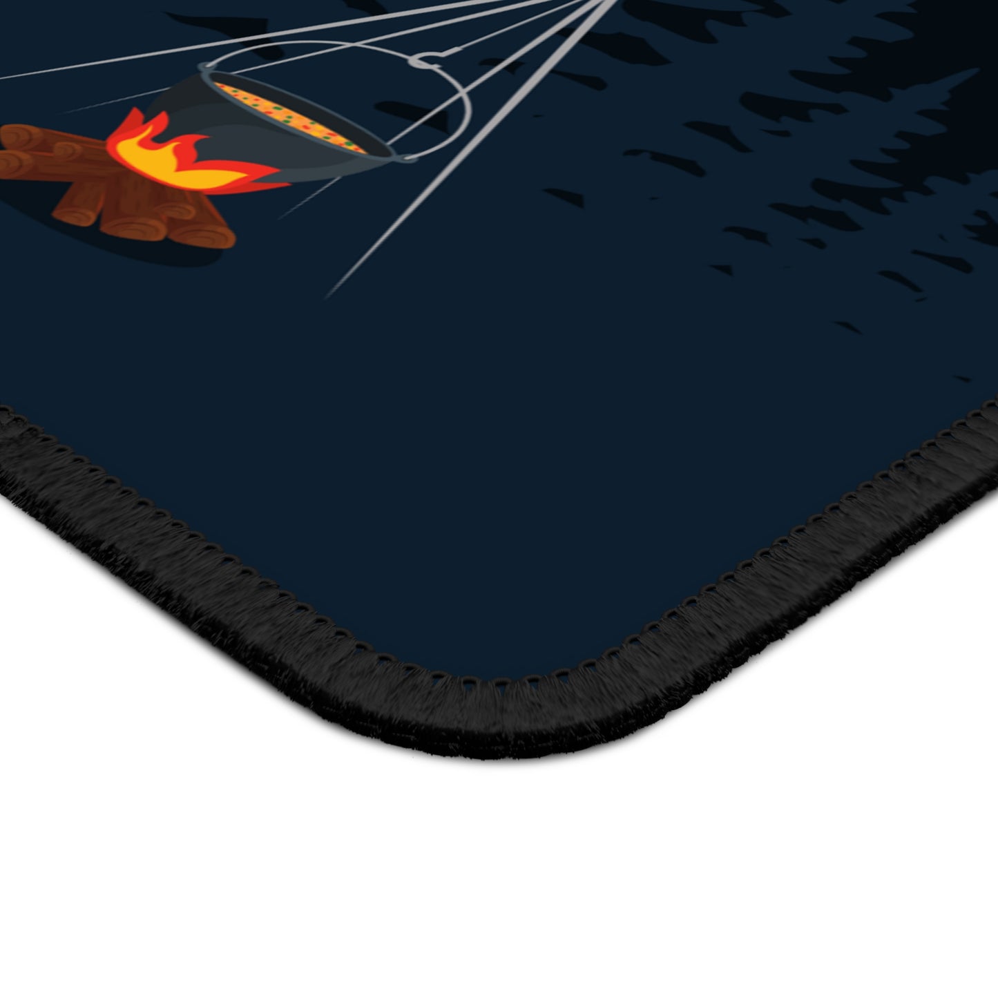 Night Camping Mouse Pad - Cozy Nature Desk Decor with Stars and Mountain Silhouettes