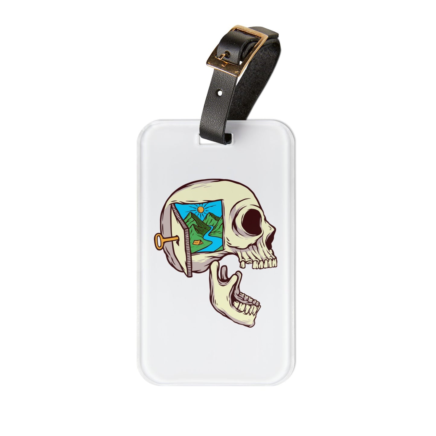 Mountain Mind Luggage Tag with Surreal Nature Illustration