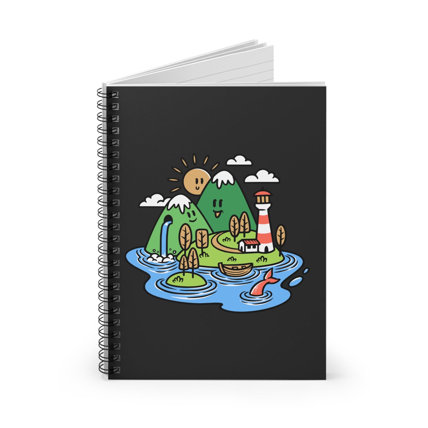 Cute Nature Spiral Notebook - Cozy Island Adventure Journal for Calm & Creative Moments