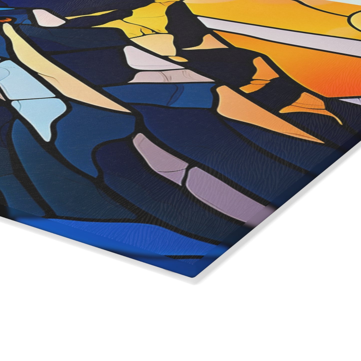 Adventure Hiker Glass Cutting Board - Mountain Explorer Kitchen Board for Outdoor & Travel Lovers