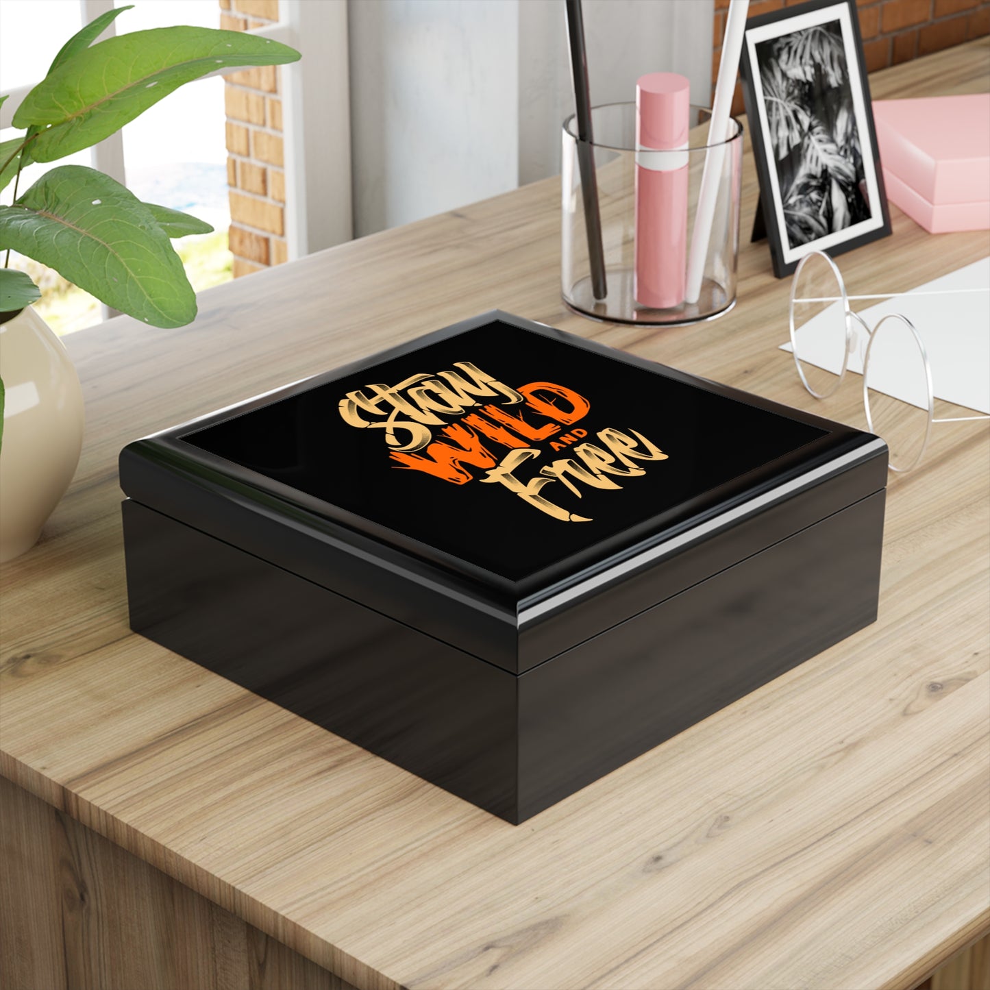 Stay Wild and Free Jewelry Box - Adventure Quote Keepsake Box, Inspirational Gift