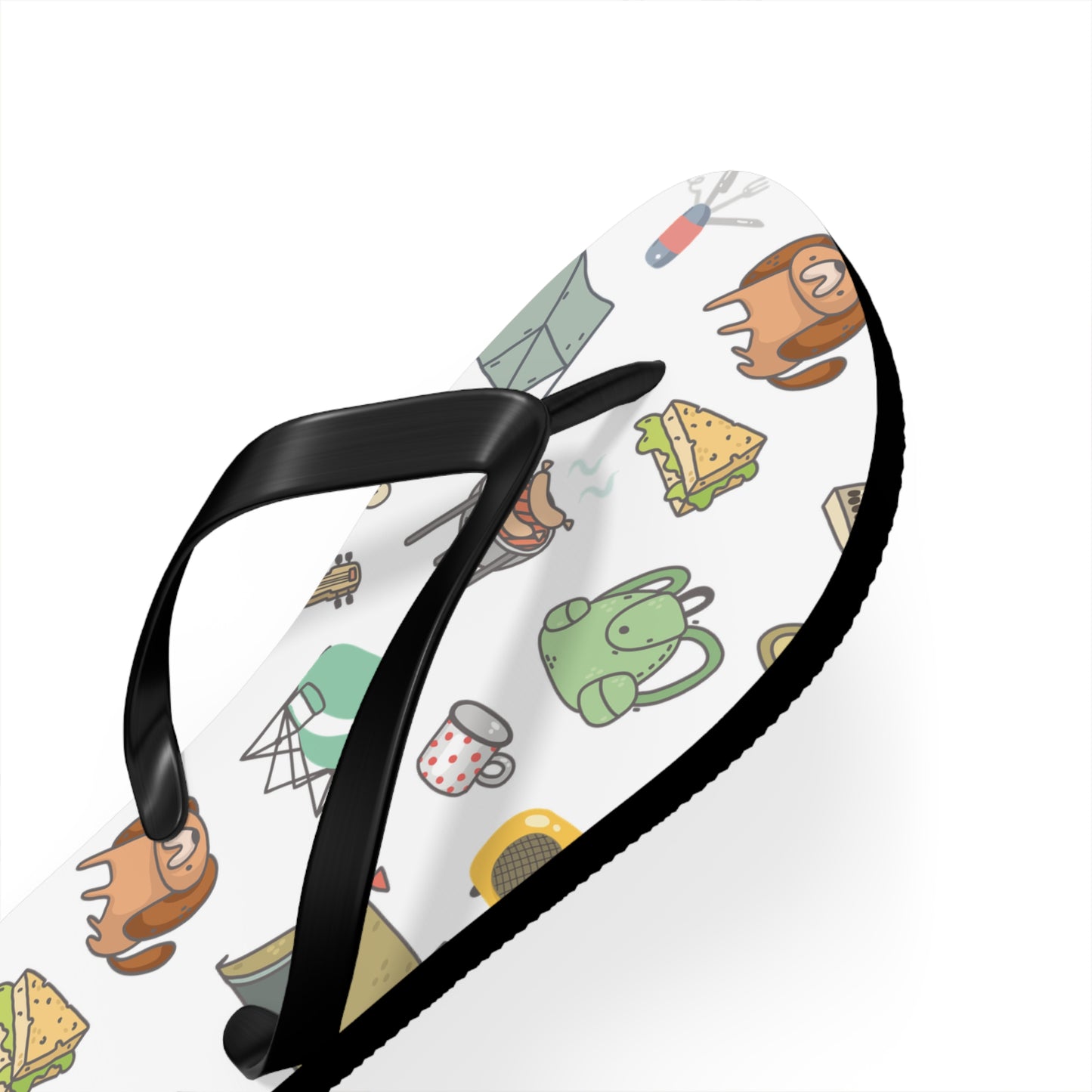 Funny Camping Flip Flops - Outdoor Adventure Sandals, Campsite Flip-Flops, Hiking Footwear, Summer Beach Shoes, Camping Gift