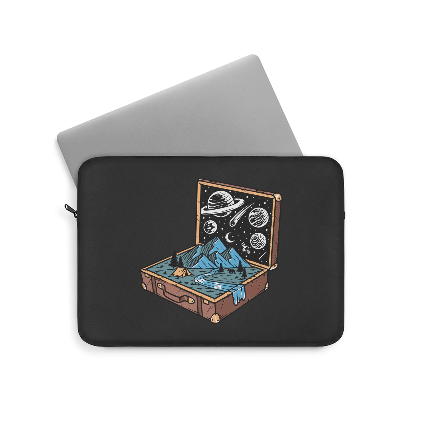 Universe in a Suitcase Laptop Sleeve -Travel-Inspired Protective Case for Digital Nomads & Adventure Dreamers