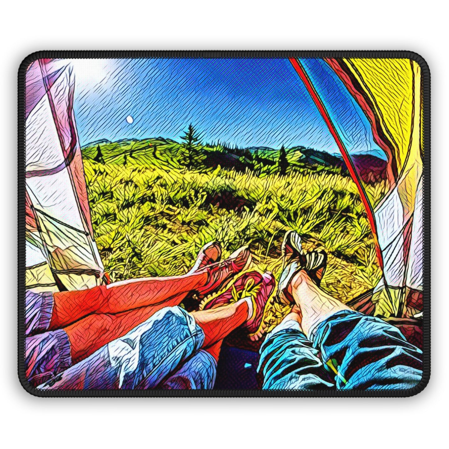 Camping Rest View Mouse Pad - Cozy Nature Desk Decor Inspired by Slow Outdoor Moments
