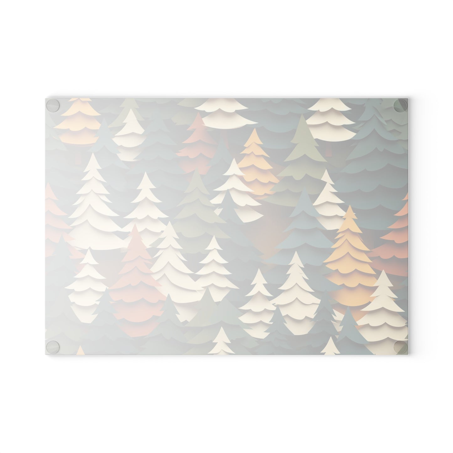 Forest Pattern Glass Cutting Board - Cozy Woodland Kitchen Decor