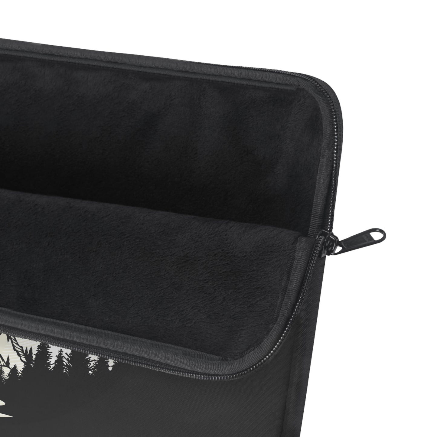 Minimal Mountain Sun Laptop Sleeve with Nature Night Illustration