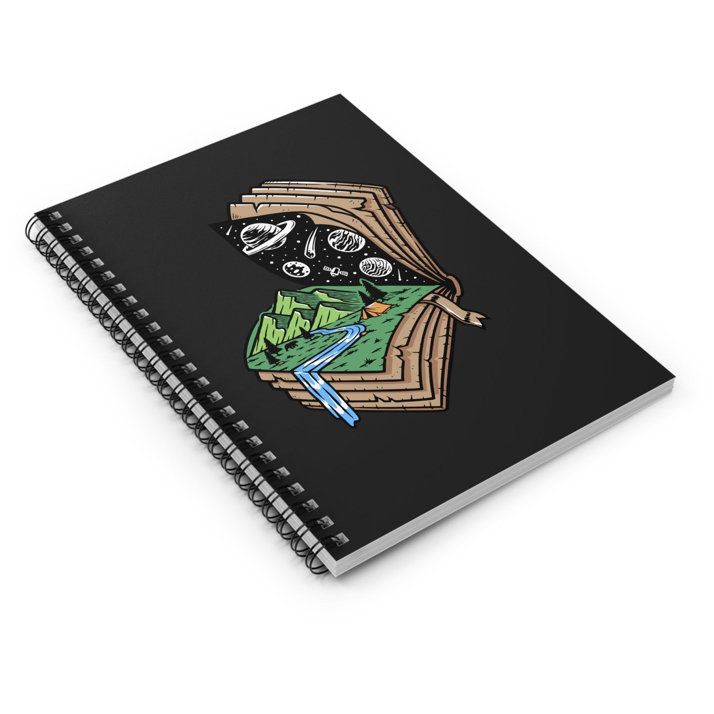 Open Book Universe Spiral Notebook - Nature And Cosmos Journal for Dreamers, Writers And Explorers
