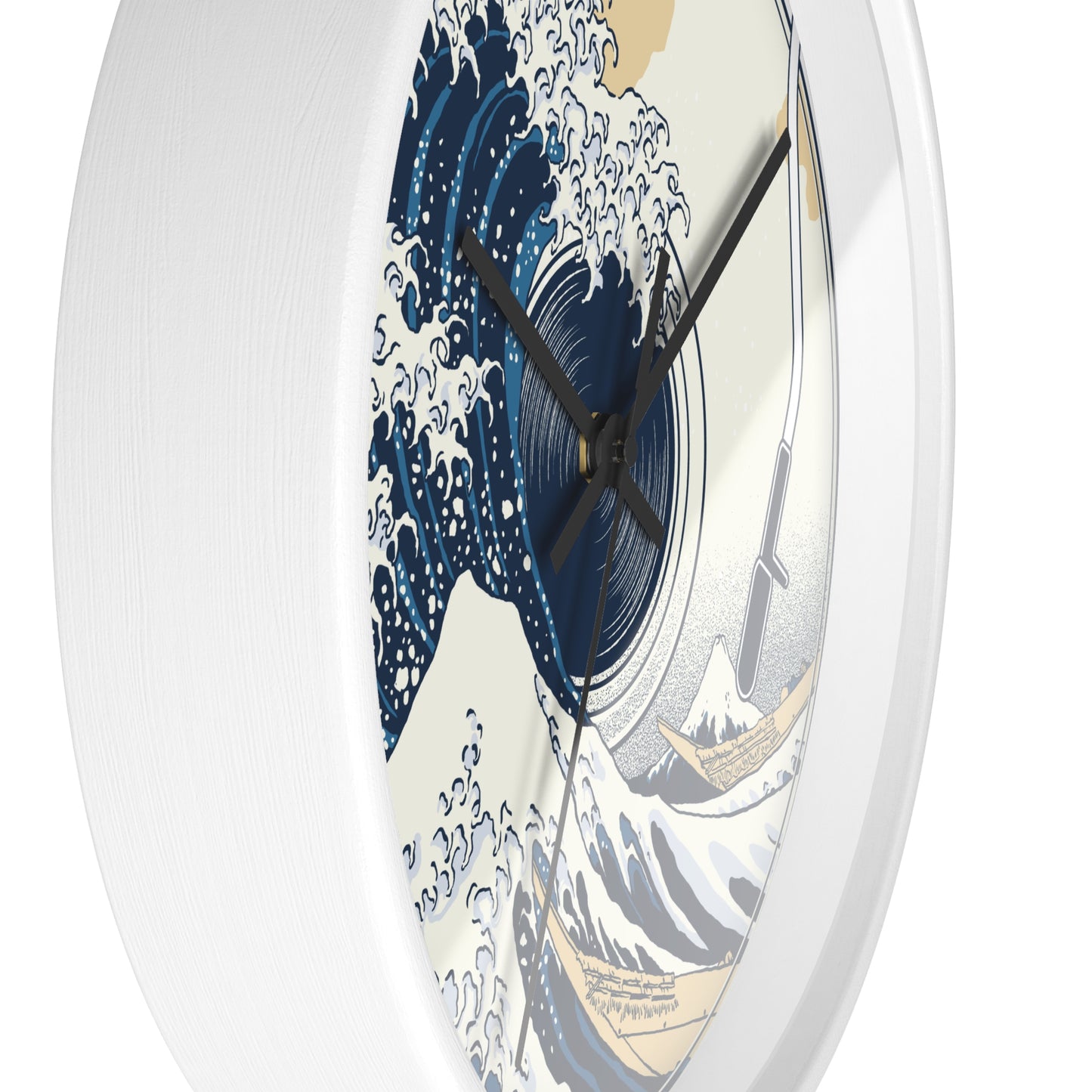Ocean Wave Vinyl Wall Clock - Cozy Art Home Decor with Sound & Sea Illustration