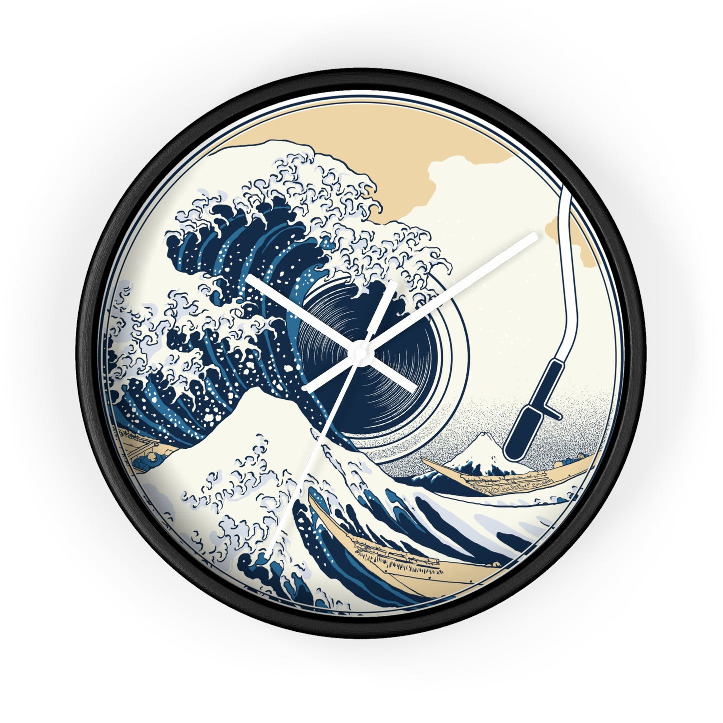 Ocean Wave Vinyl Wall Clock - Cozy Art Home Decor with Sound & Sea Illustration