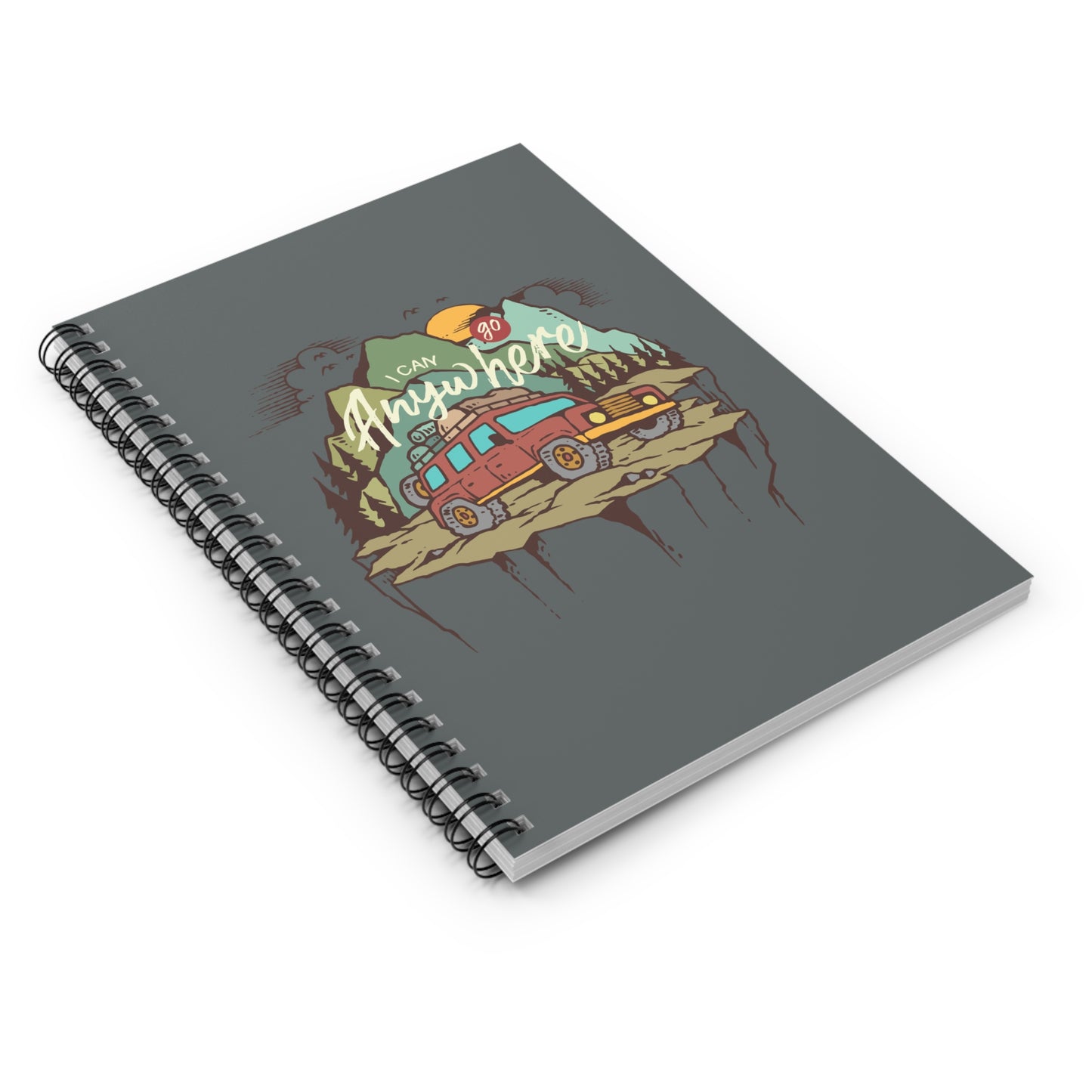 Go Anywhere Spiral Notebook - Road Trip And Overland Adventure Journal for Freedom Lovers