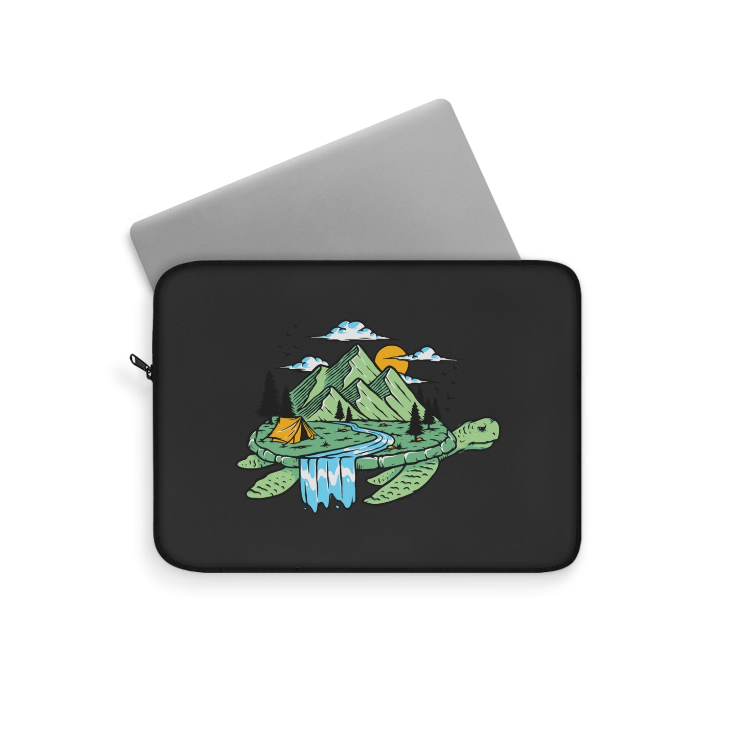 Nature on a Turtle Laptop Sleeve - Whimsical Outdoor Protective Case for Nature Lovers & Dreamers