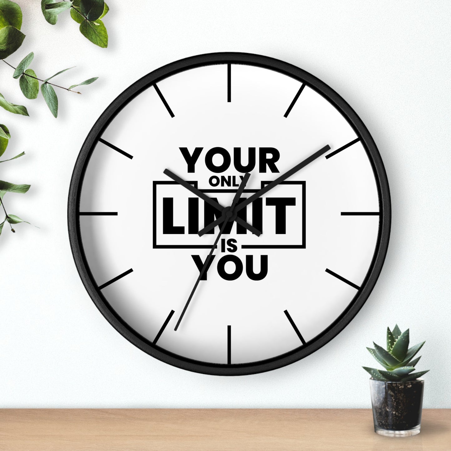 Your Only Limit Is You Wall Clock - Motivational Quote Clock, Minimal Modern Home Decor
