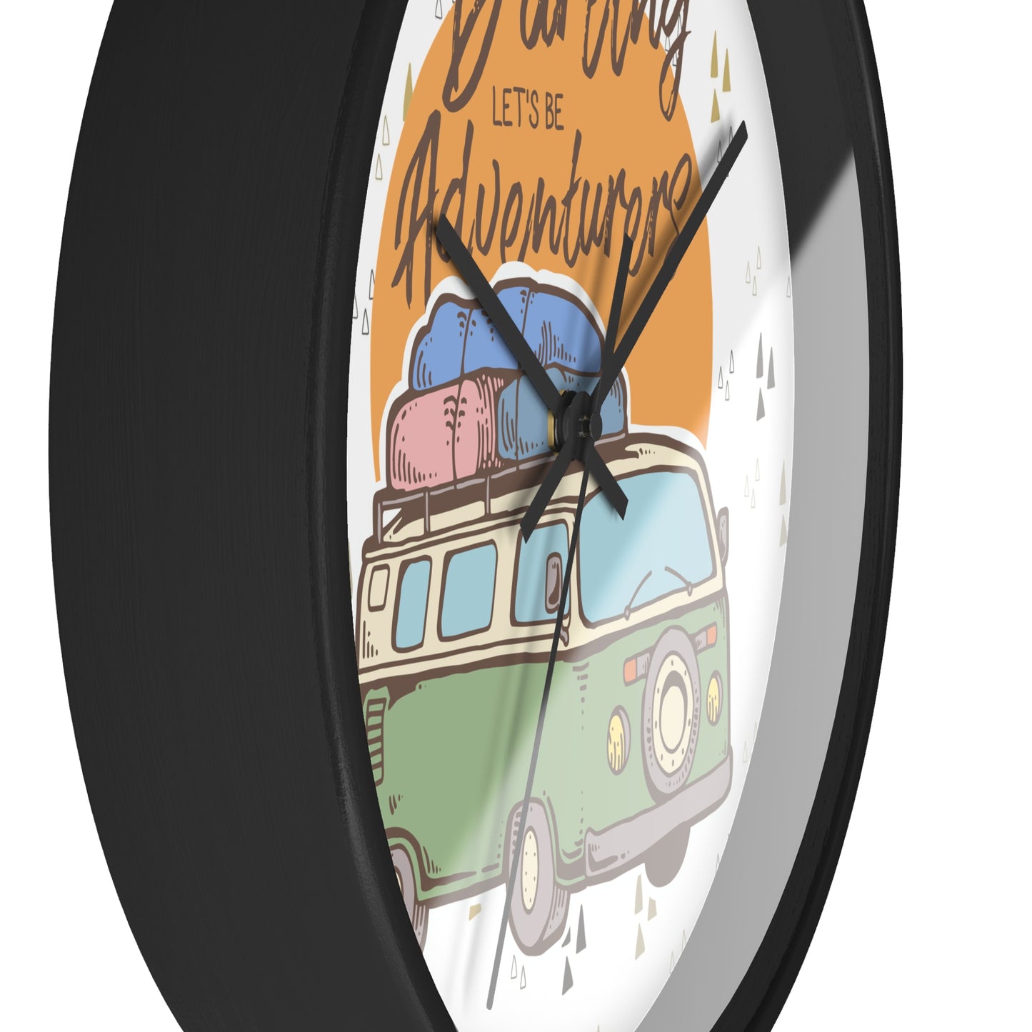 Van Life Wall Clock - Cozy Adventure Home Decor with Retro Travel Illustration