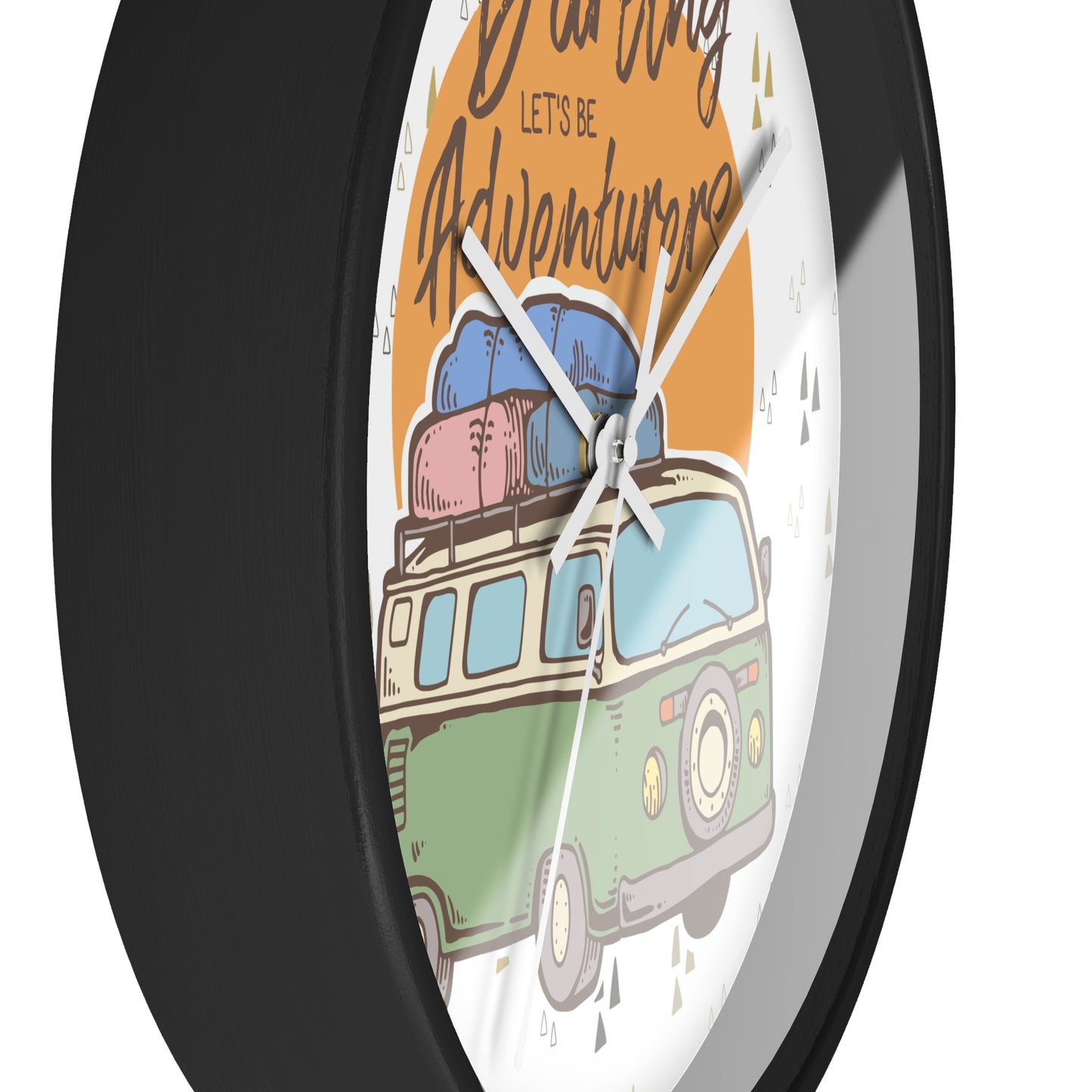 Van Life Wall Clock - Cozy Adventure Home Decor with Retro Travel Illustration