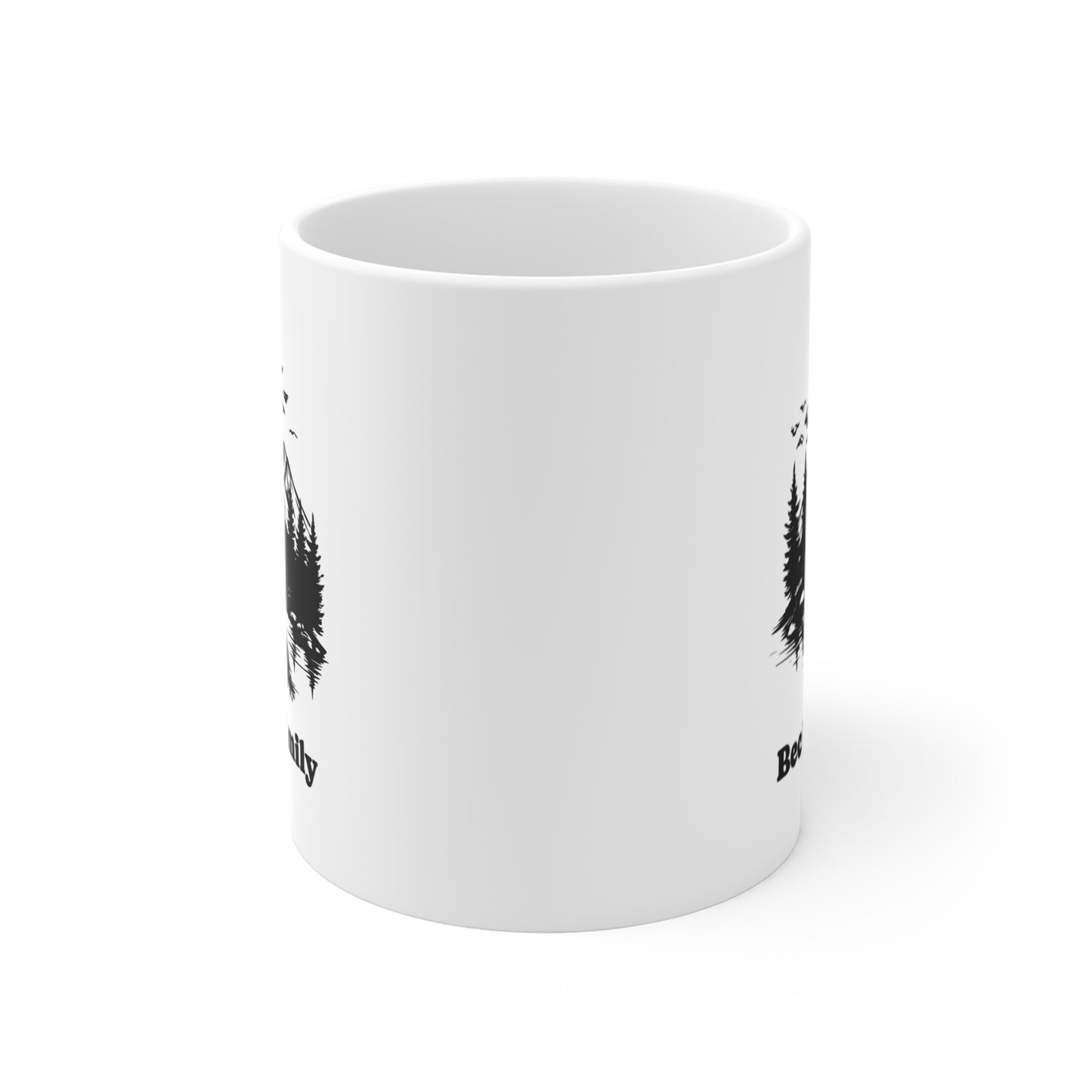 Personalized Family Camping Mug - Custom Surname Night Campfire Mountain Coffee Cup