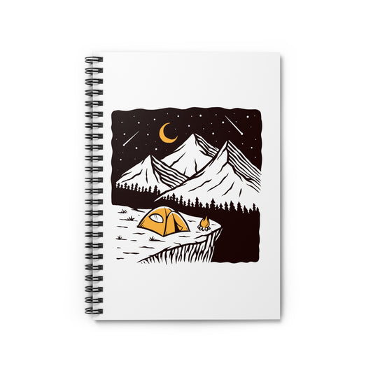 Night Camping Spiral Notebook - Mountain Campfire Adventure Journal for Nature Lovers