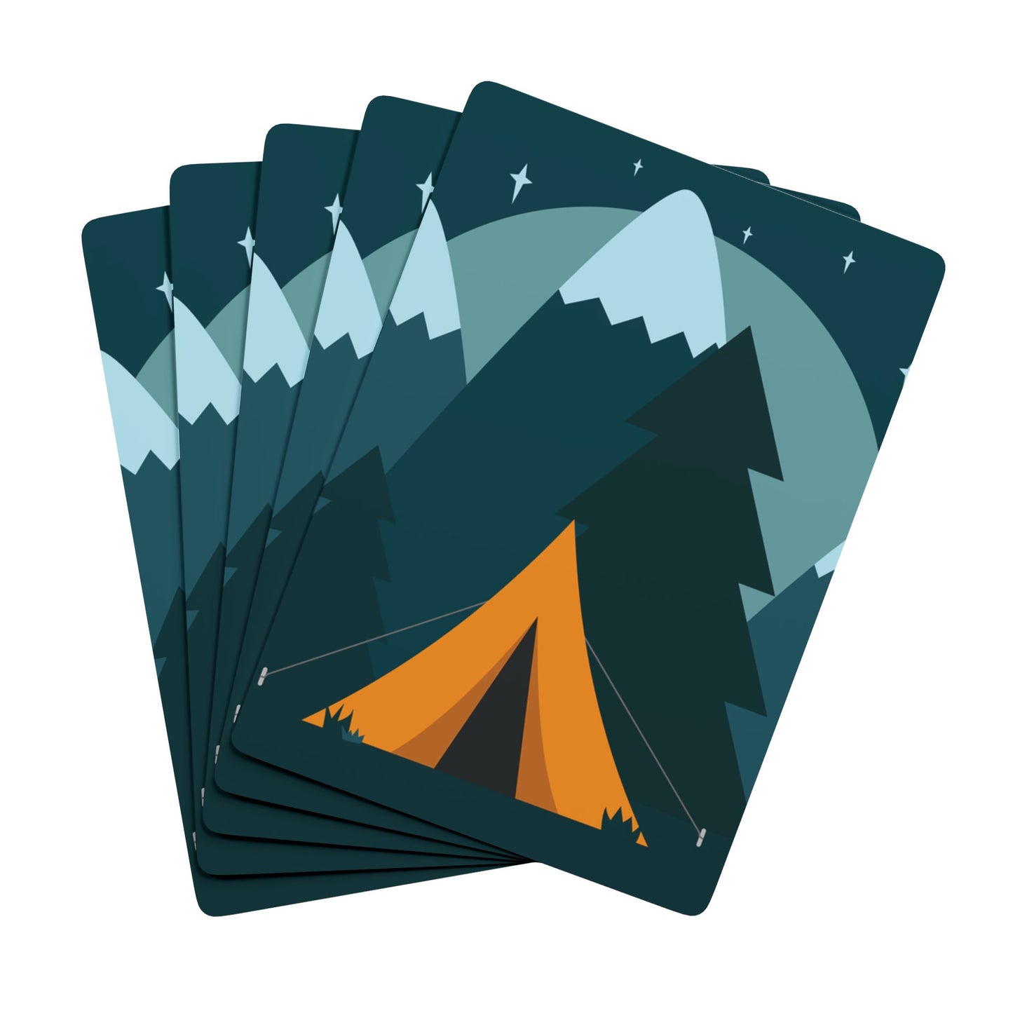 Camping Night Playing Cards - Mountain Tent Card Deck, Outdoor Nature Game Gift