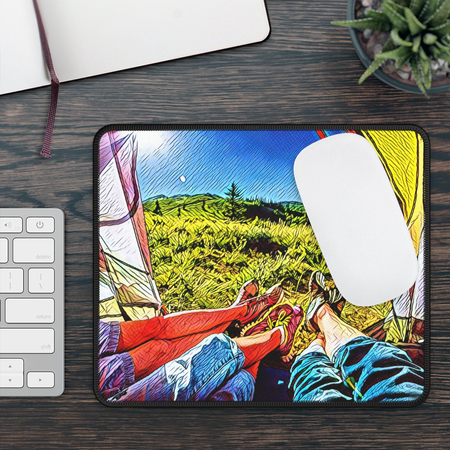Camping Rest View Mouse Pad - Cozy Nature Desk Decor Inspired by Slow Outdoor Moments