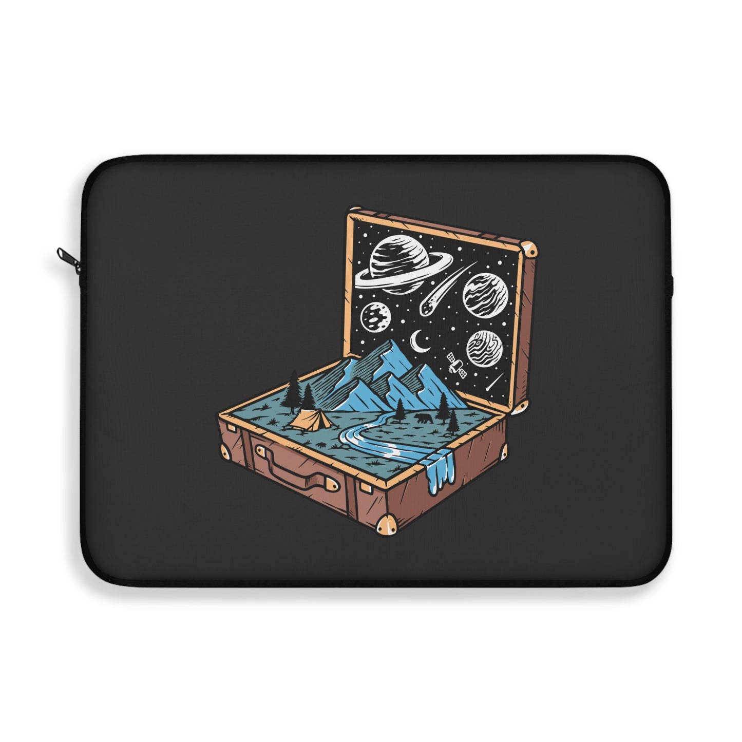 Universe in a Suitcase Laptop Sleeve -Travel-Inspired Protective Case for Digital Nomads & Adventure Dreamers