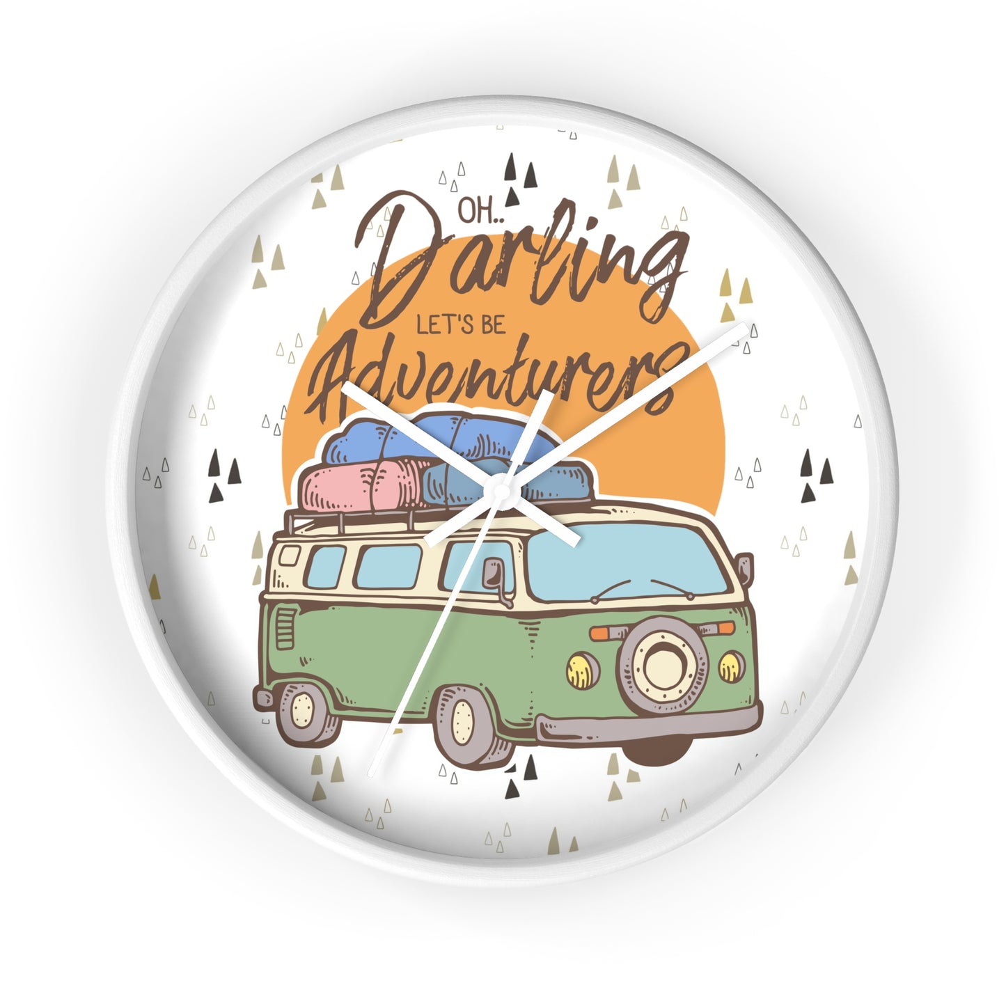 Van Life Wall Clock - Cozy Adventure Home Decor with Retro Travel Illustration