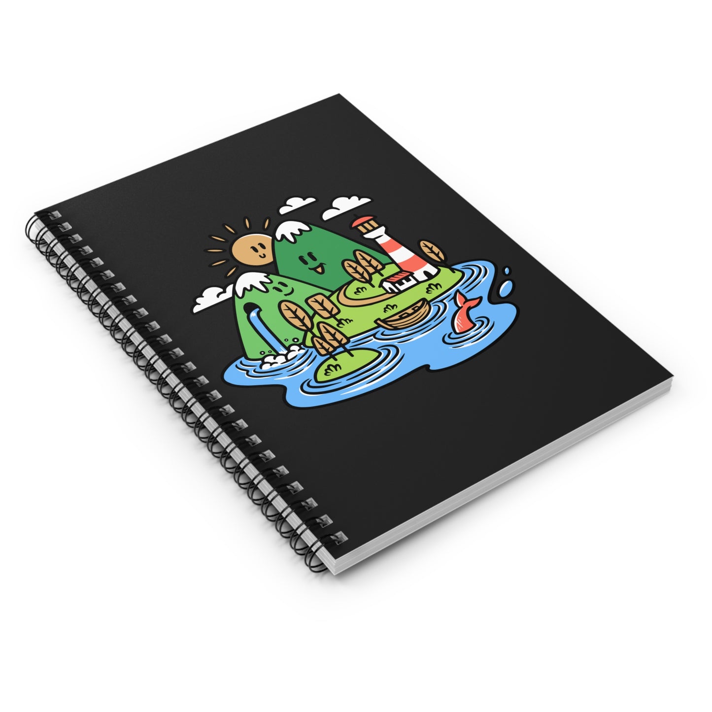 Cute Nature Spiral Notebook - Cozy Island Adventure Journal for Calm & Creative Moments