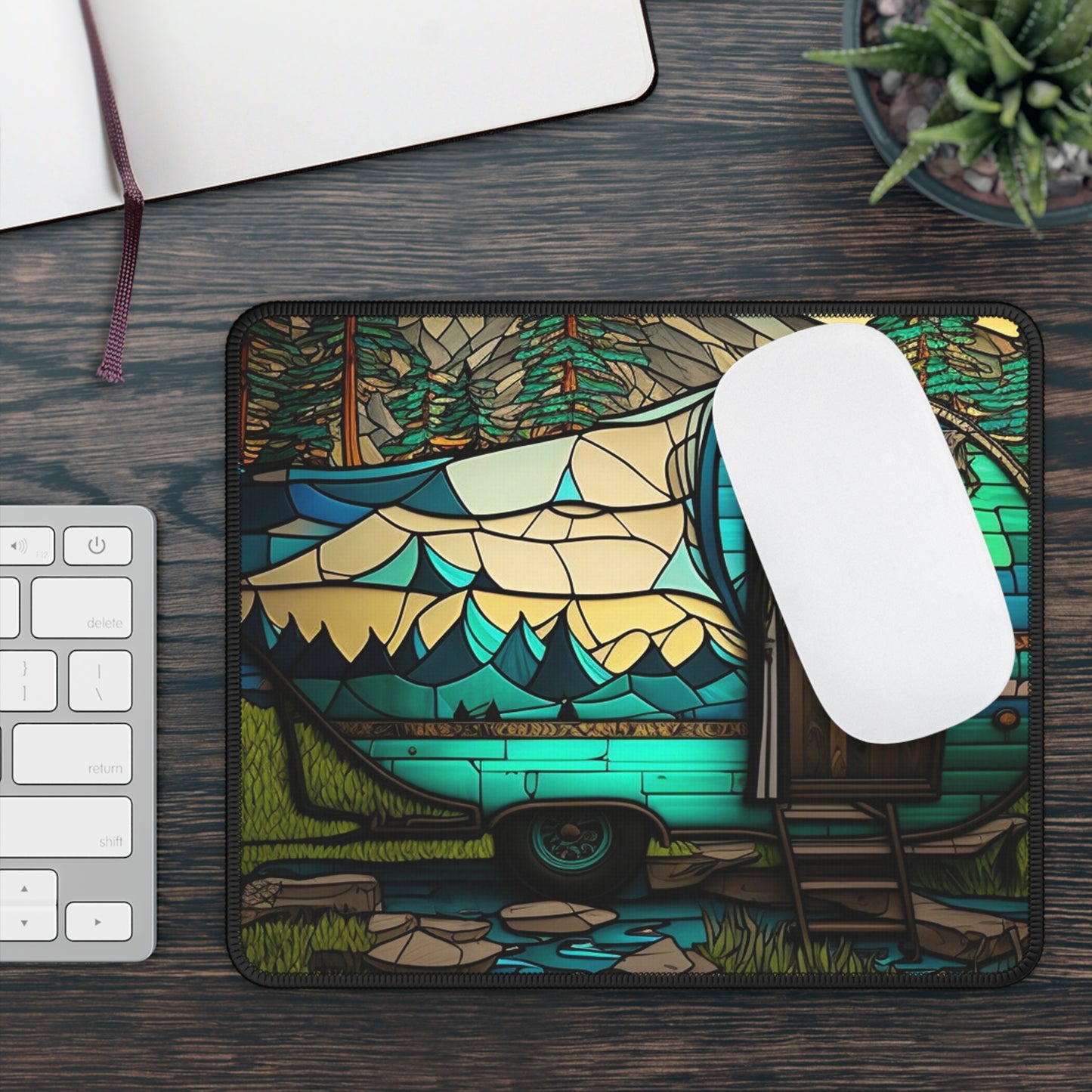 Cozy Van Life Mouse Pad - Nature Inspired Desk Decor with Calm Travel Vibes