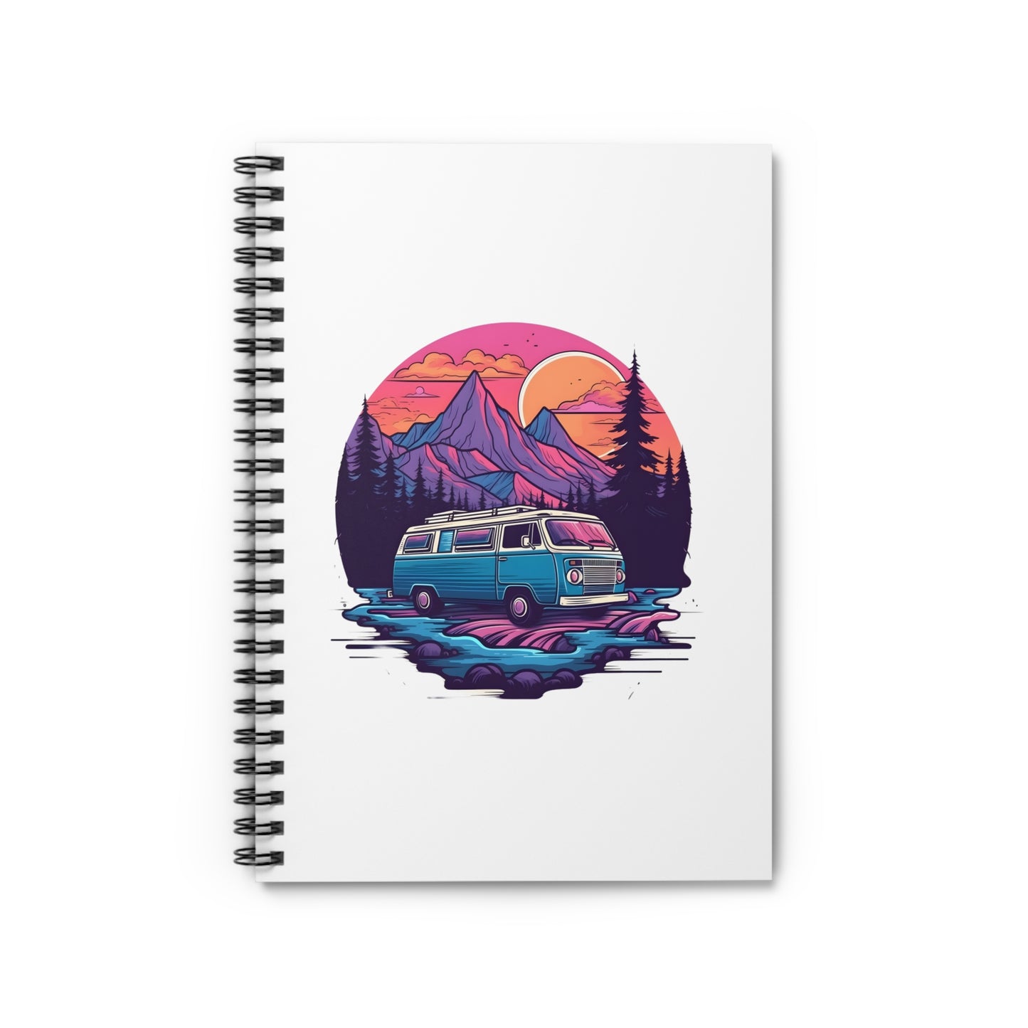 Van Life Sunset Spiral Notebook - Road Trip Journal for Travelers, Adventurers And Free Spirits