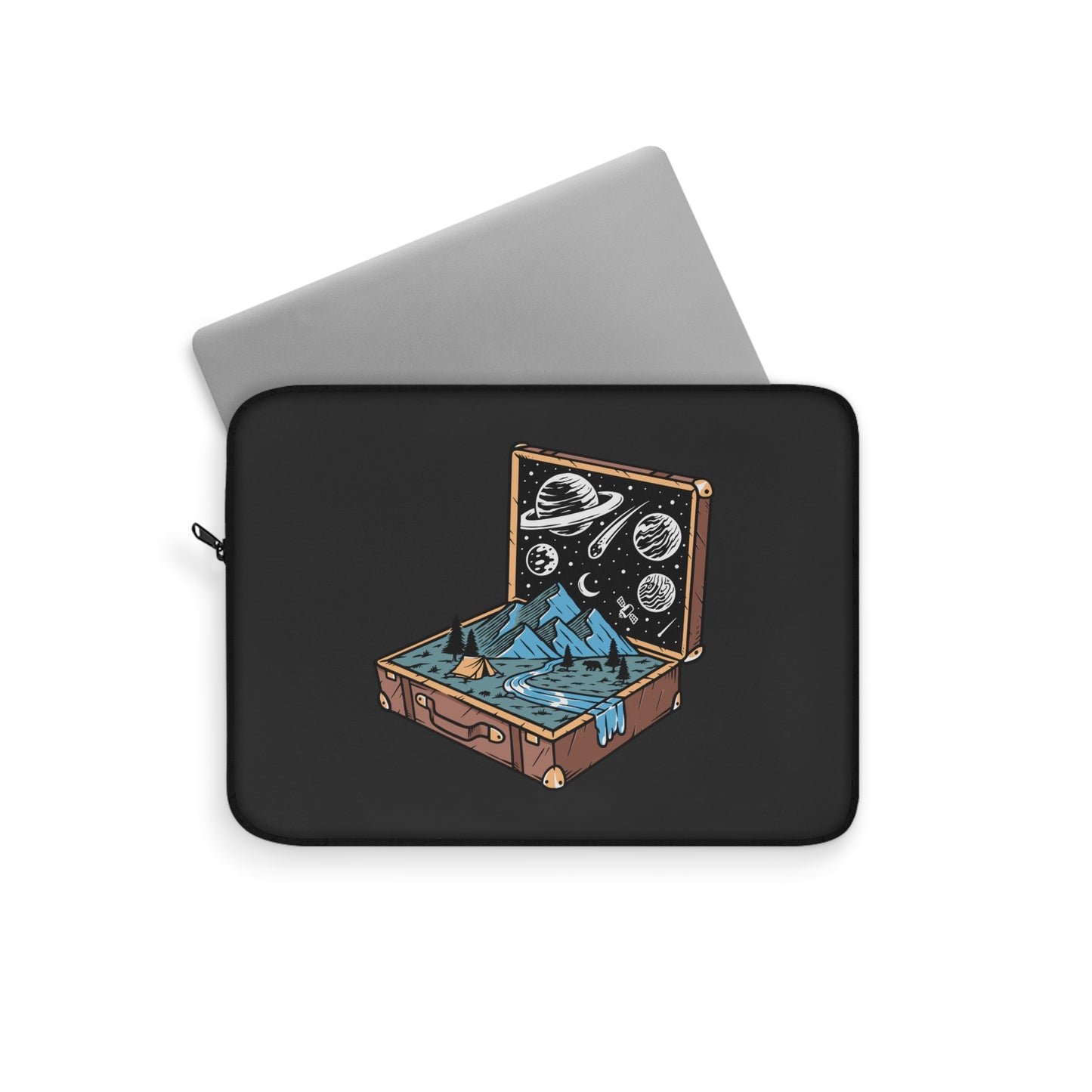 Universe in a Suitcase Laptop Sleeve -Travel-Inspired Protective Case for Digital Nomads & Adventure Dreamers