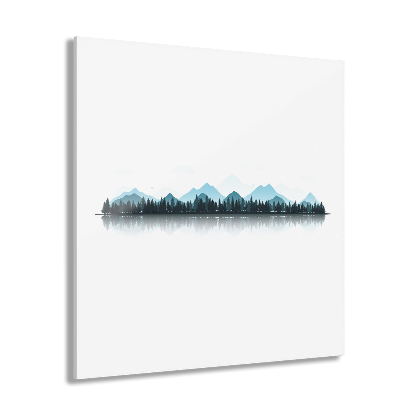 Minimal Mountain Landscape Acrylic Print - Calm Nature Wall Art, Modern Forest Home Decor